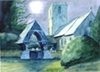 16  Bill Crouch  Mathon Church by Moonlight  Watercolour